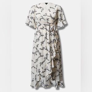 TORRID Maxi Georgette Surplice Ruffle Hi-Low Dress 0X